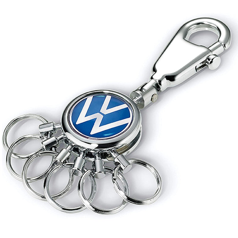 TROIKA Keyring with Carabiner and 6 Rings Volkswagen VW Logo PATENT