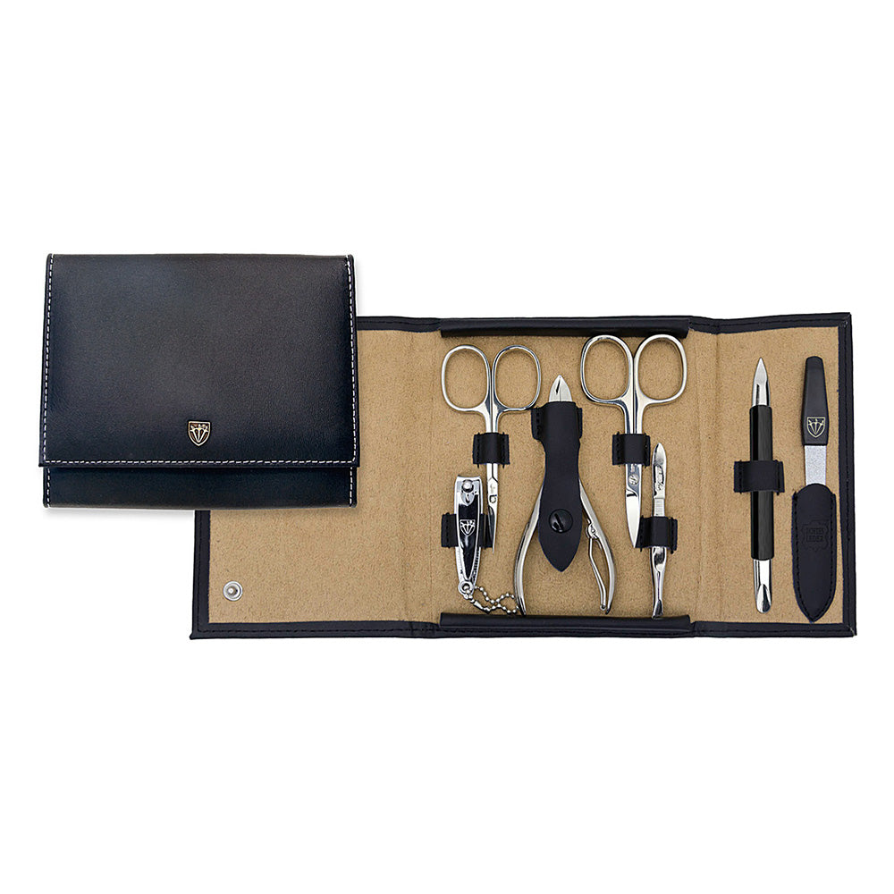 Demo - Kellermann 3 Swords L58901 F N Manicure Set - Black Genuine Leather