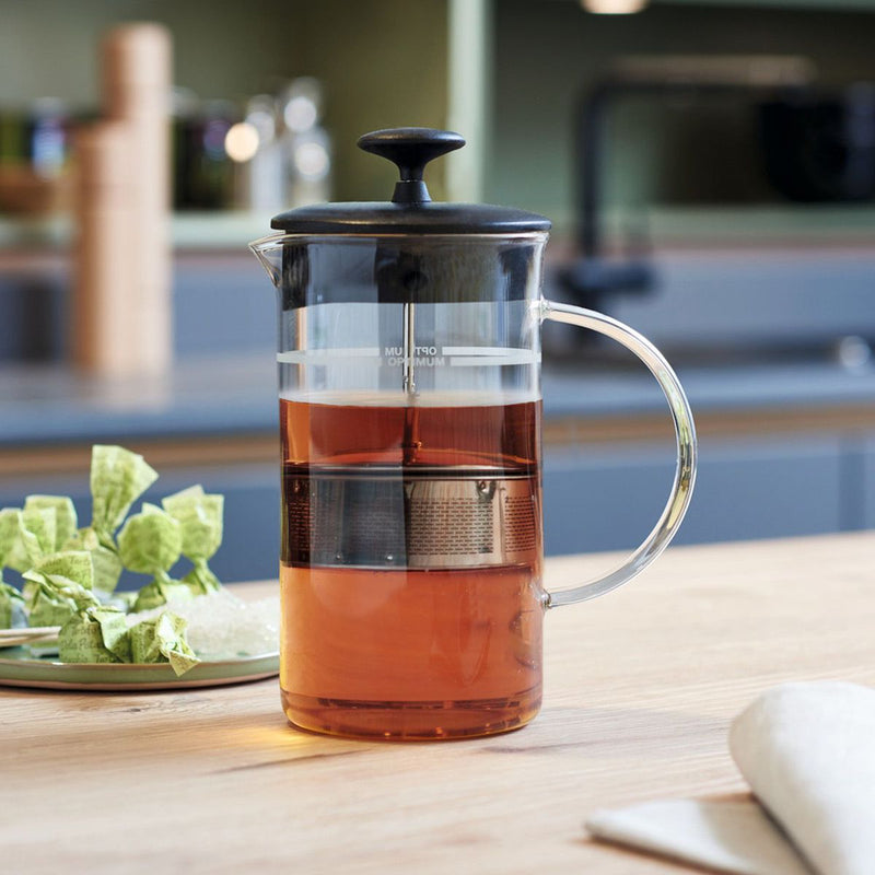 Leonardo Tea Maker Pot: Clear Glass with Integrated Tea Strainer 1.15L