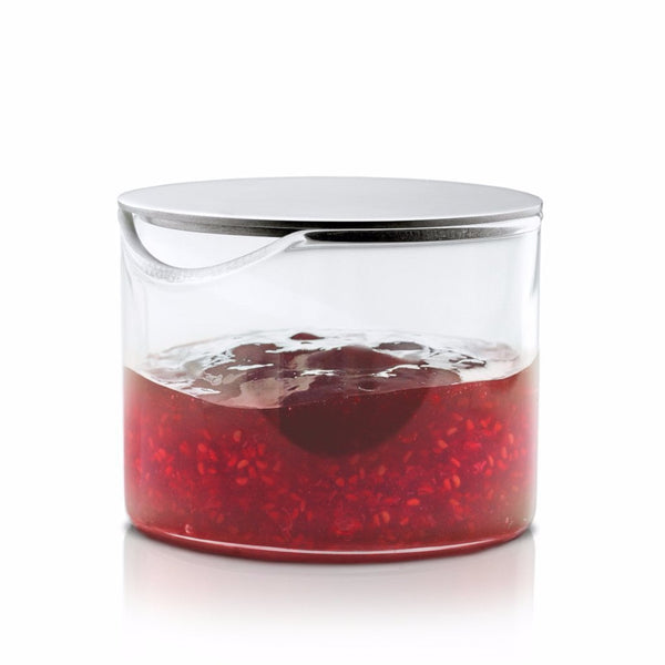 Blomus Condiment Glass With Stainless Steel Lid for Jams or Jellies