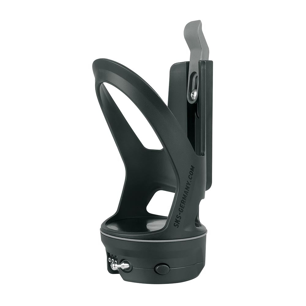 SKS Cable Lock Bottle Cage with Lock for Bicycles LOCKCAGE Black
