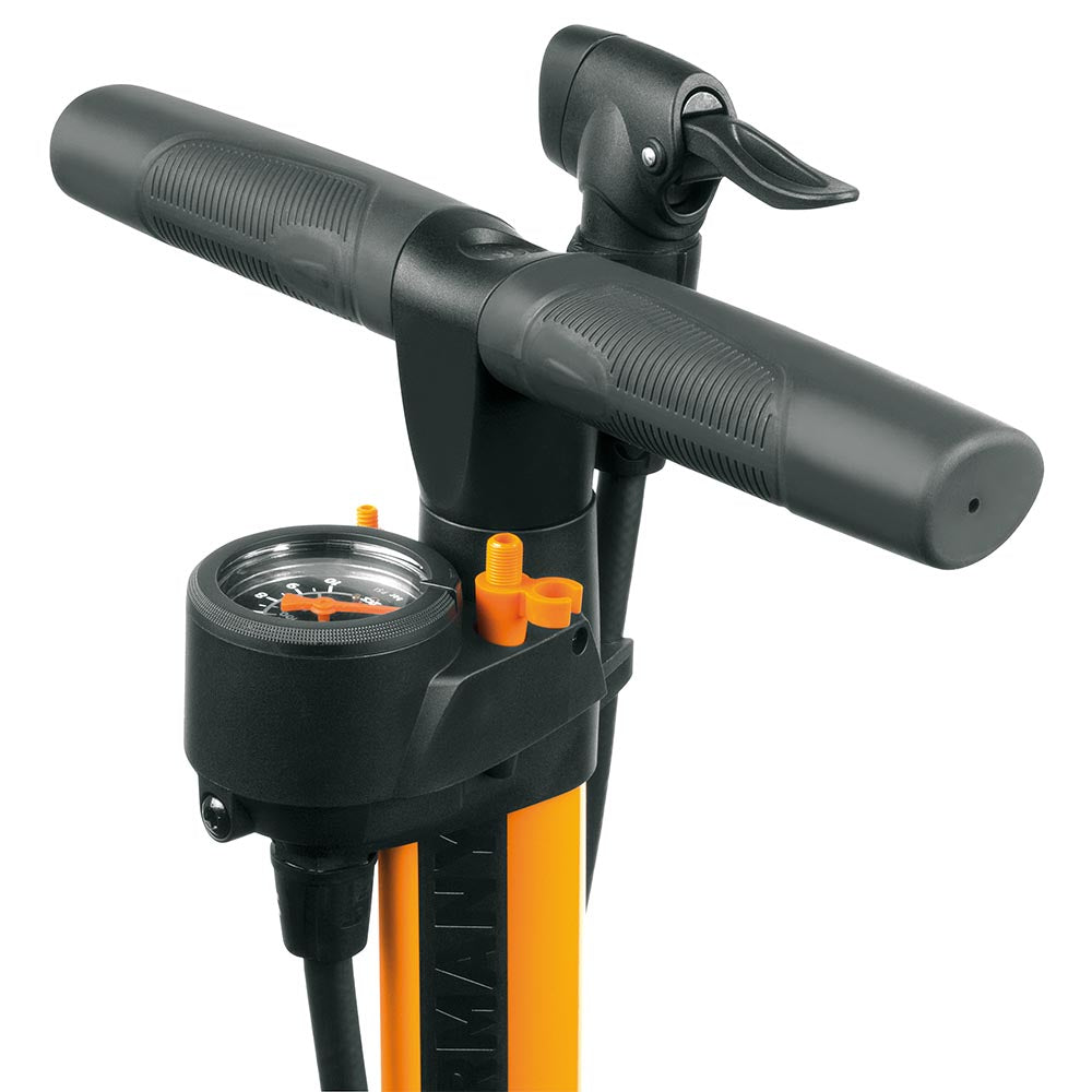 SKS Bike Multi-valve/Multi-use Floor Pump - AIRWORX 10.0 Orange