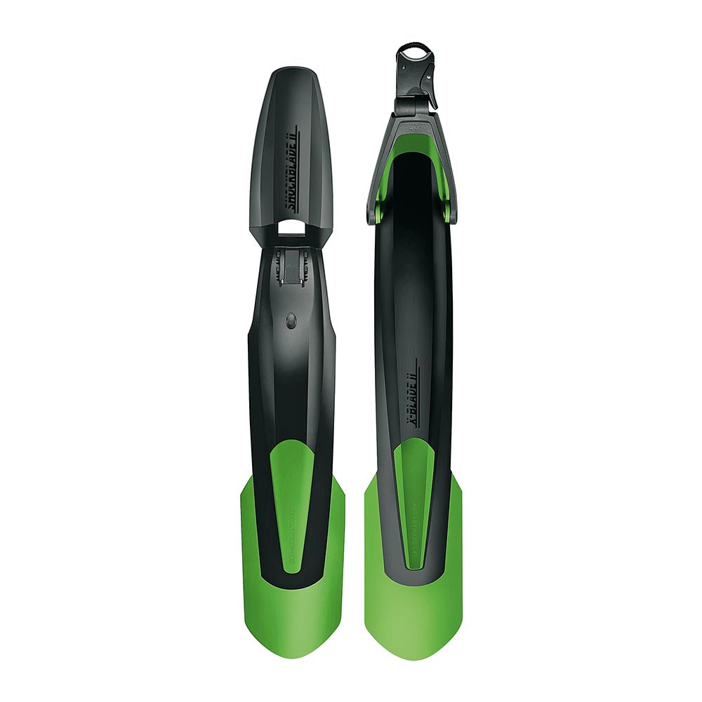 SKS Front and Rear Mudguard SHOCKBLADE AND X-BLADE SET in GREEN 29 INCH