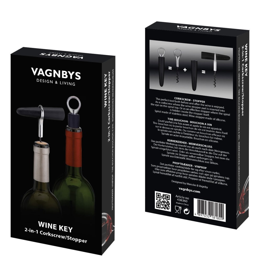 VAGNBYS Barware Tool Set: 2-in-1 Corkscrew & Wine Stopper & 1x Foil Cutter
