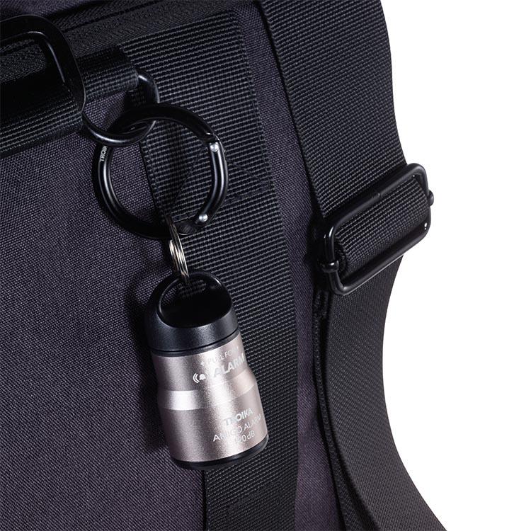 Troika Amigo Handbag Keyring Alarm - Black & Titanium