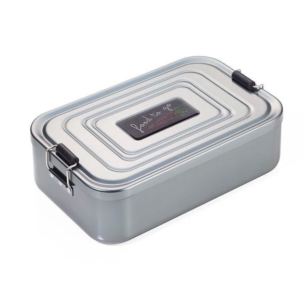 Troika Lunchbox XL with Clip-Lock and Food To Go Motif - XL Aluminium