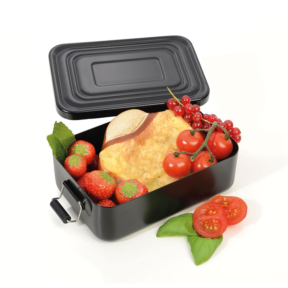 TROIKA Lunchbox with Clip-Lock - Aluminium Black