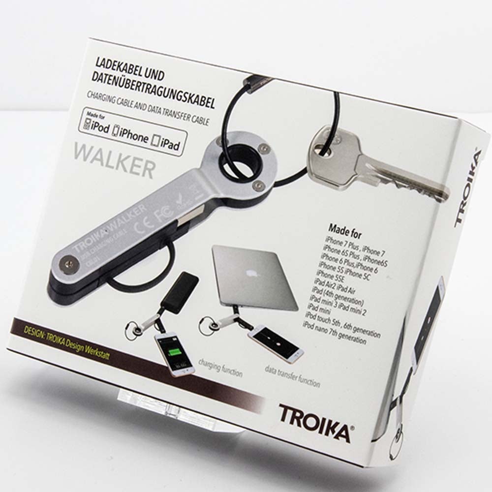 Troika Walker USB Charging and Data Transfer Cable - Silver