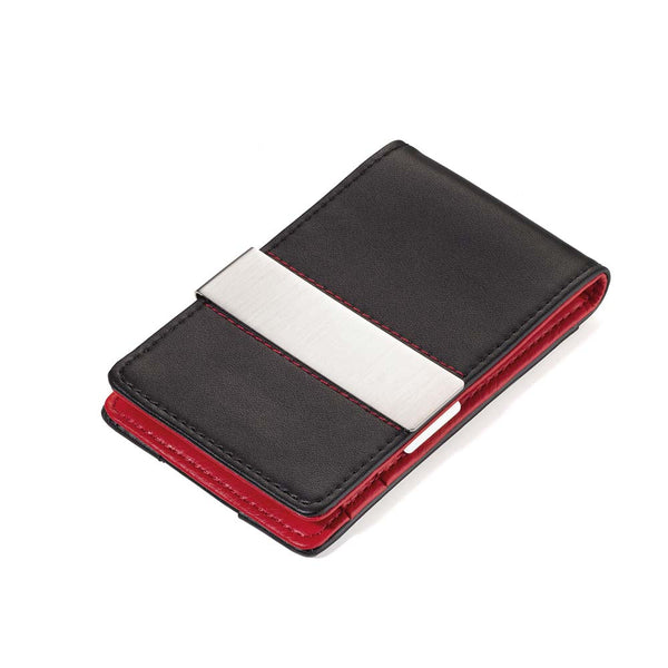 TROIKA RFID Shielding Credit Card Case with Money Clip - Black & Red