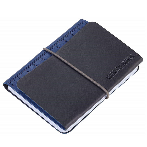 TROIKA Card Case Wallet and Notepad DIN A7 Blue/Black