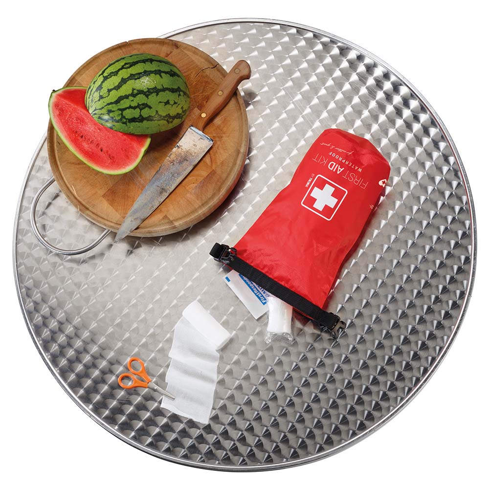 TROIKA First Aid Kit Waterproof with Roll Top and Carabiner - Red & White