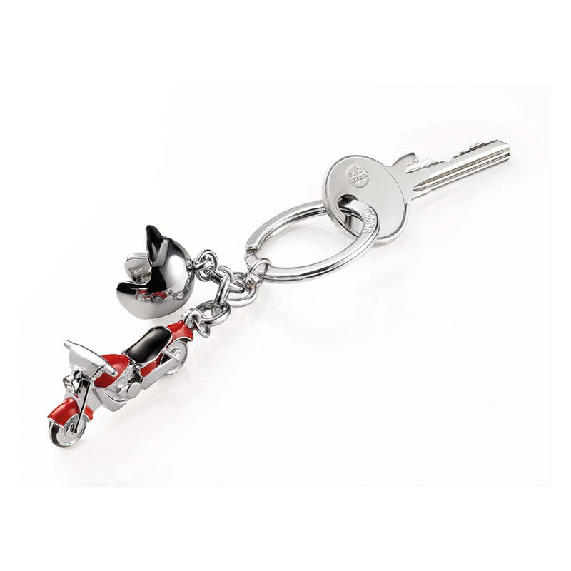 TROIKA Keyring with 2 Charms KEY CRUISING Silver and Red