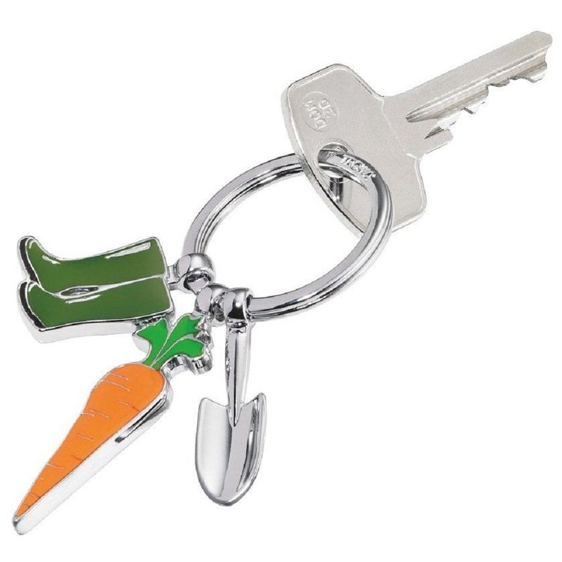 TROIKA Keyring GARDEN LOVE with 3 charms: Boots Carrot Trowel