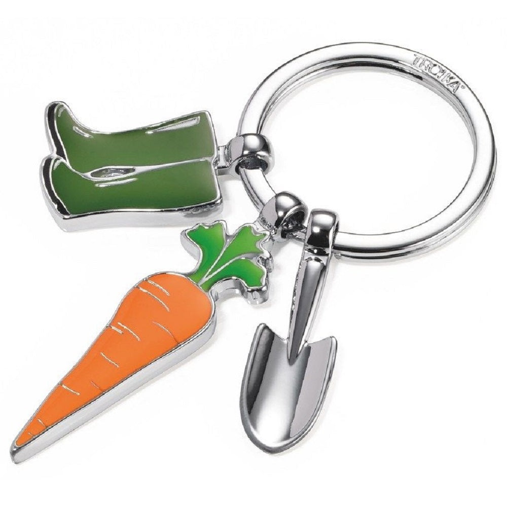 TROIKA Keyring GARDEN LOVE with 3 charms: Boots Carrot Trowel