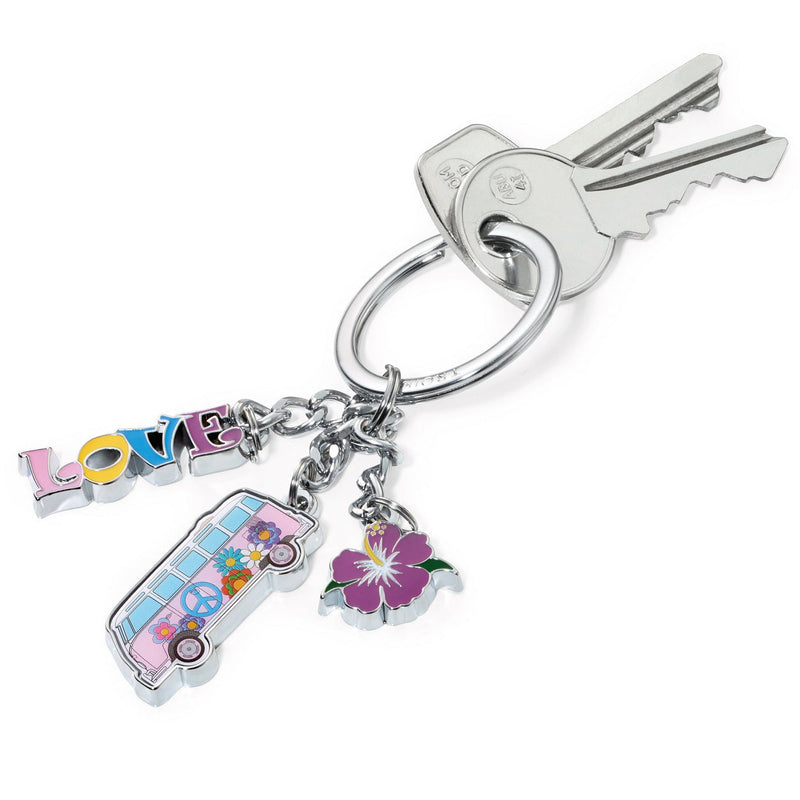 TROIKA Keyring with 3 Charms VW CALIFORNIA T1 COMBI