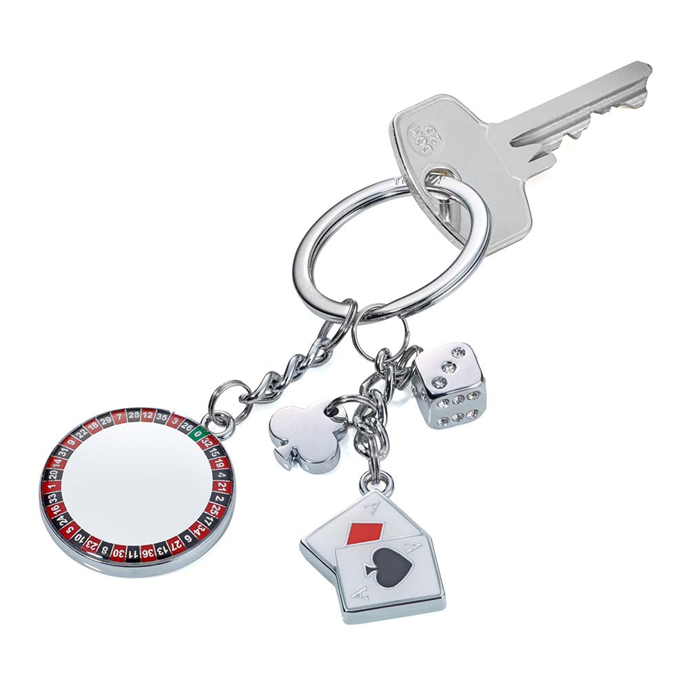 TROIKA Keyring with 4 Charms VEGAS GRAND CASINO