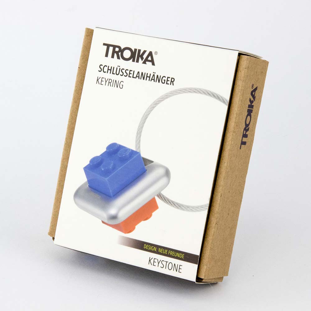 TROIKA Keyring with 4 Variable Building Blocks KEYSTONE