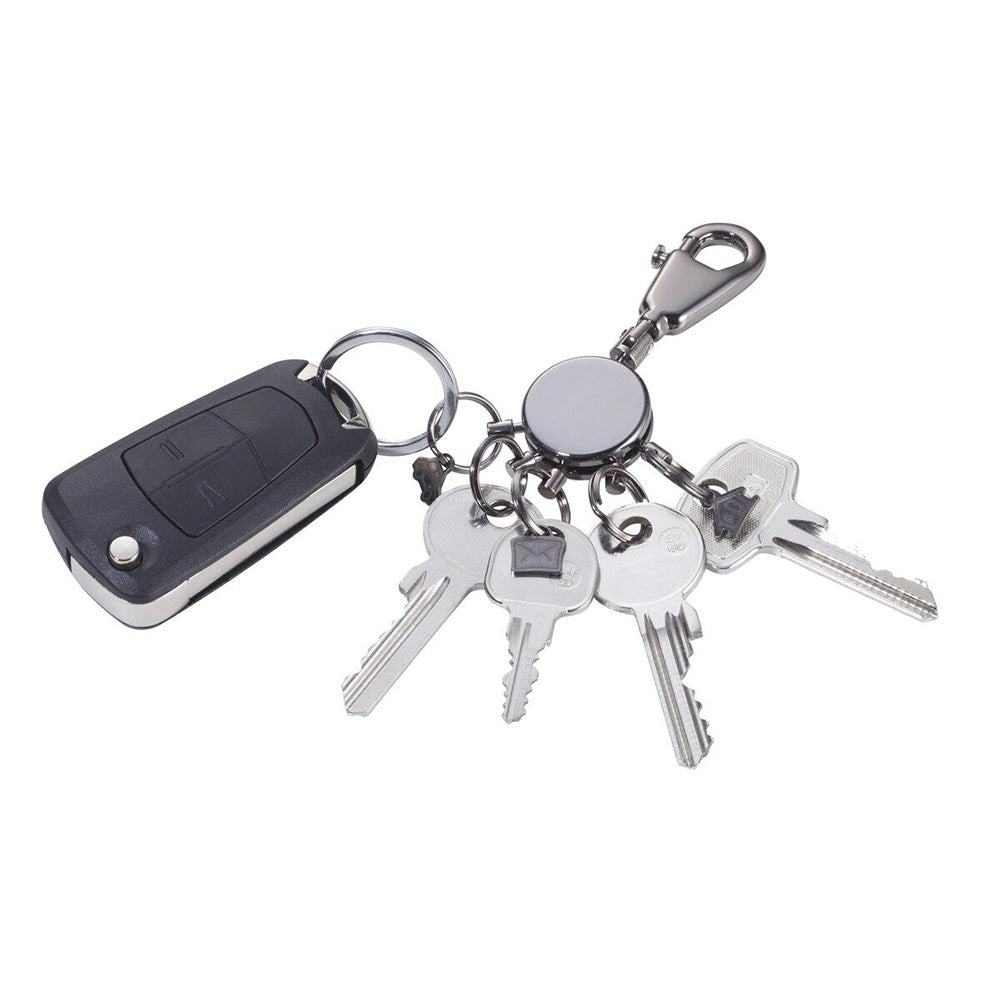 TROIKA Keyring with Carabiner, 5 Exchangeable Rings and 3 Charms – PATENT