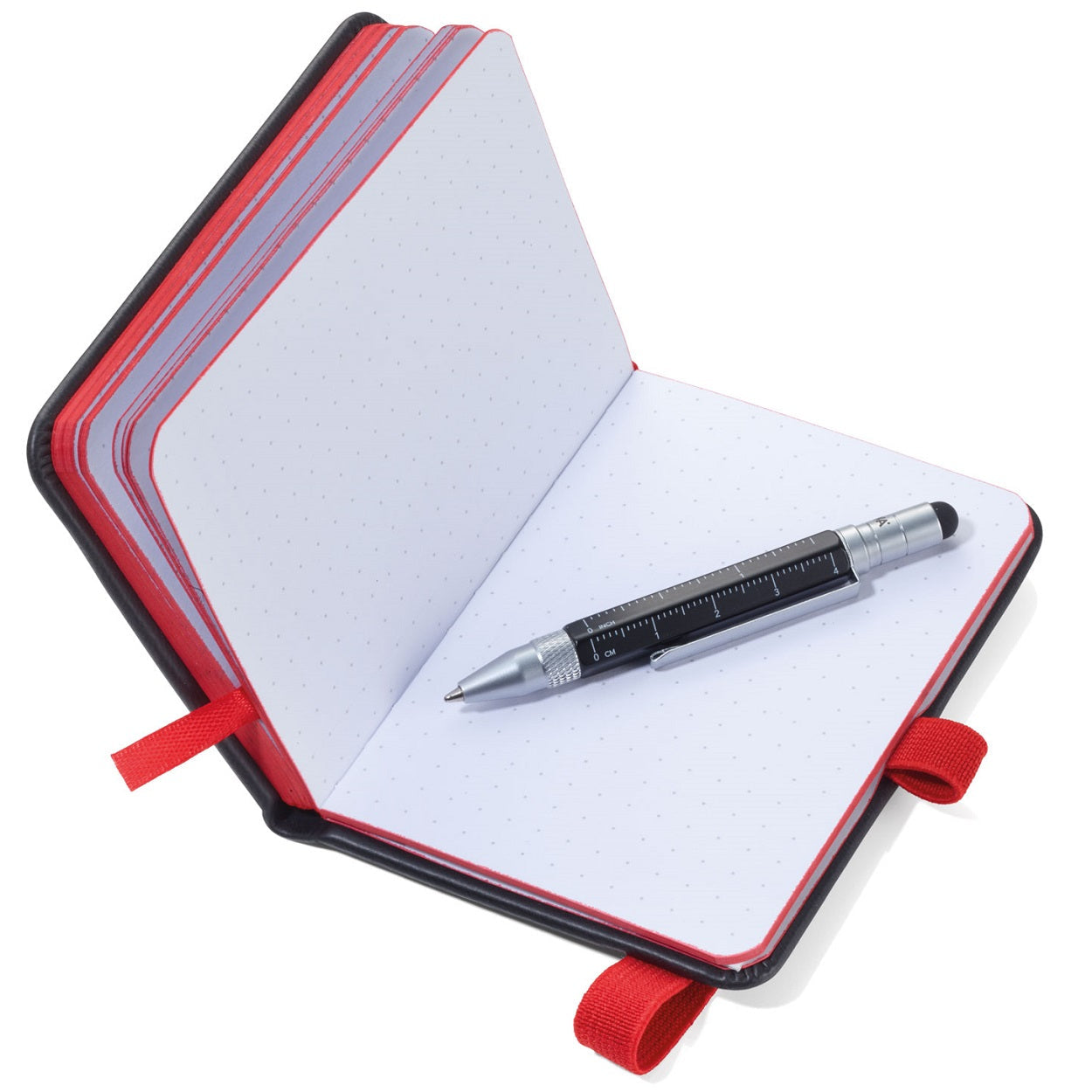 TROIKA Notepad A7 and Multitasking Ballpoint Pen LILIPAD+LILIPUT Black/Red