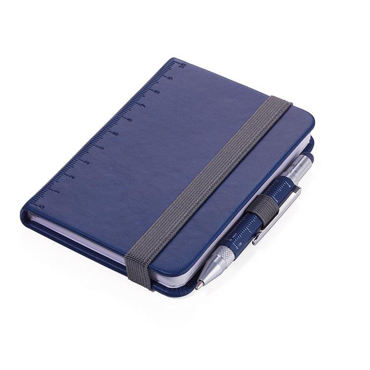 TROIKA Notepad DIN A7 with Multitasking Ballpoint Pen LILIPAD+LILIPUT Blue
