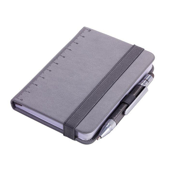 TROIKA Notepad DIN A7 with Multitasking Ballpoint Pen LILIPAD+LILIPUT Grey