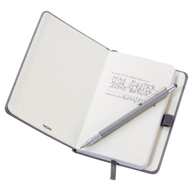 TROIKA A6 Notepad with Slim Multitasking Ballpoint Pen in Neon Orange