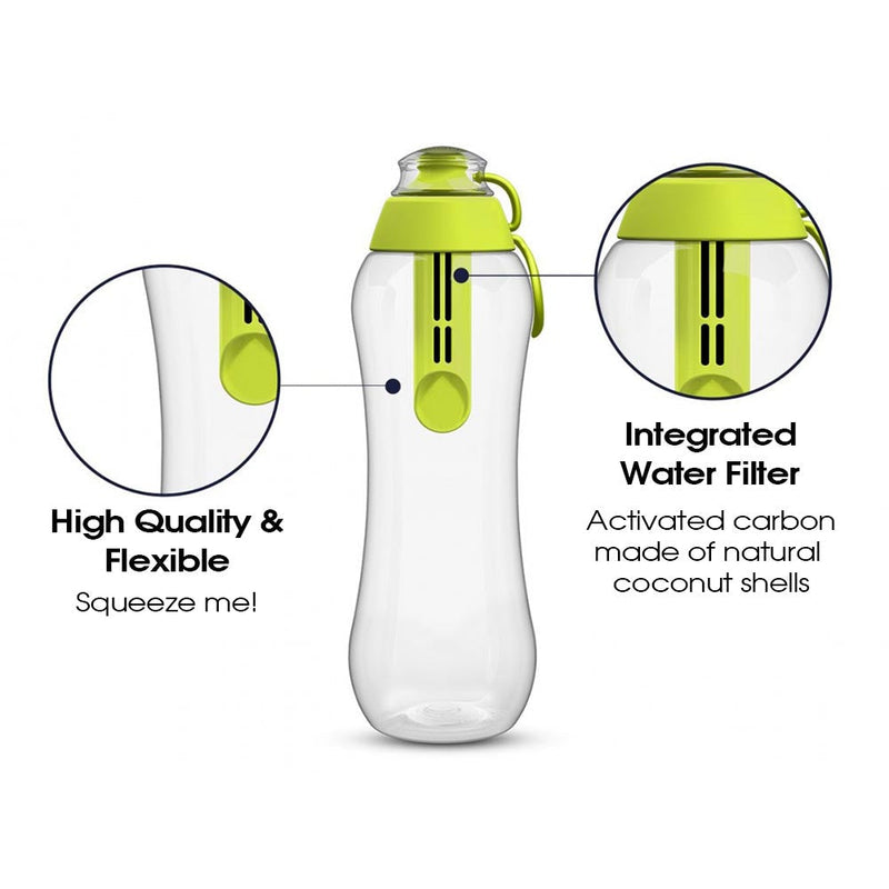 PearlCo Water Filter bottle including 1 filter cartridge 700ml – Green
