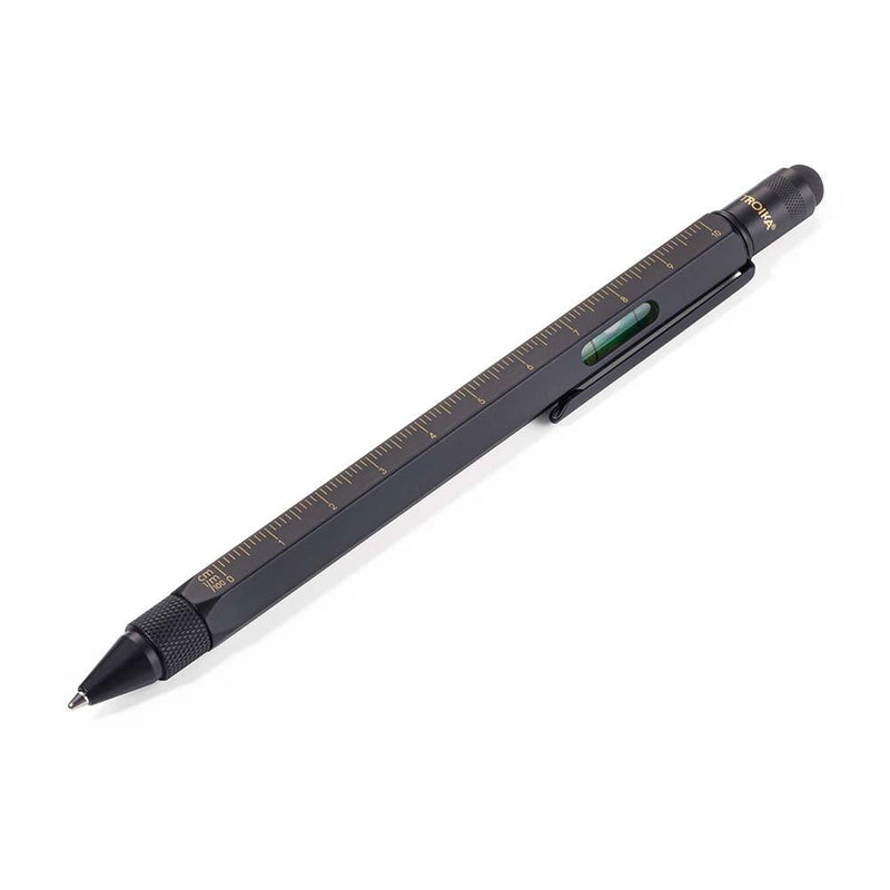 TROIKA Pen Case and Multi-Tasking Ballpoint Pen Set - Black & Gold