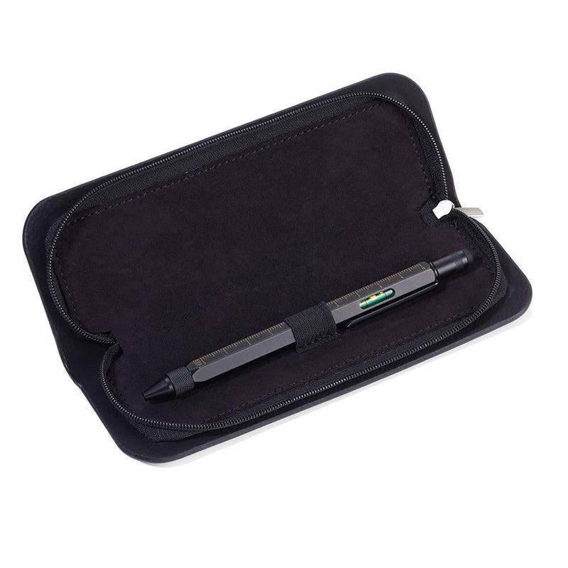 TROIKA Pen Case and Multi-Tasking Ballpoint Pen Set - Black & Gold