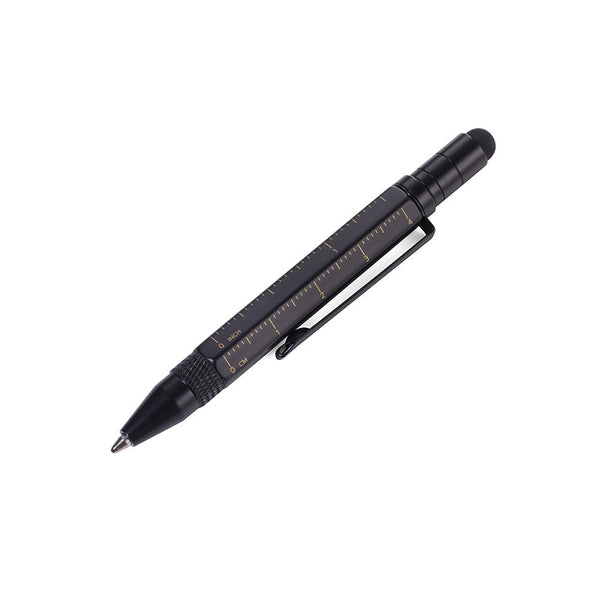 TROIKA Multitasking Mini Ballpoint Pen CONSTRUCTION - Black & Gold