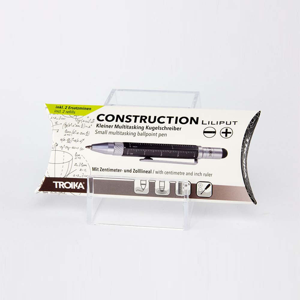 TROIKA Multitasking Mini Ballpoint Pen CONSTRUCTION - Black