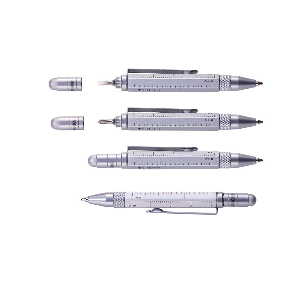 TROIKA Multitasking Mini Ballpoint Pen CONSTRUCTION - Titanium