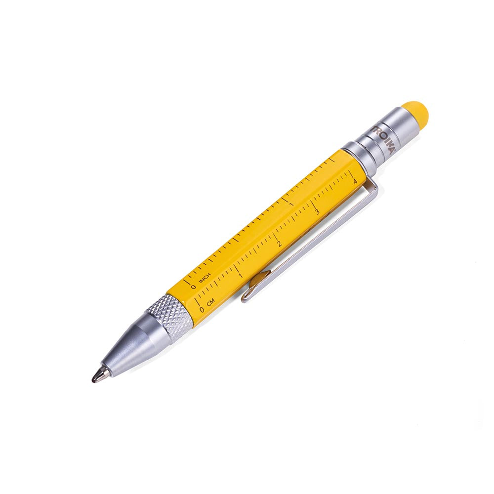 TROIKA Multitasking Mini Ballpoint Pen CONSTRUCTION LILIPUT - Yellow