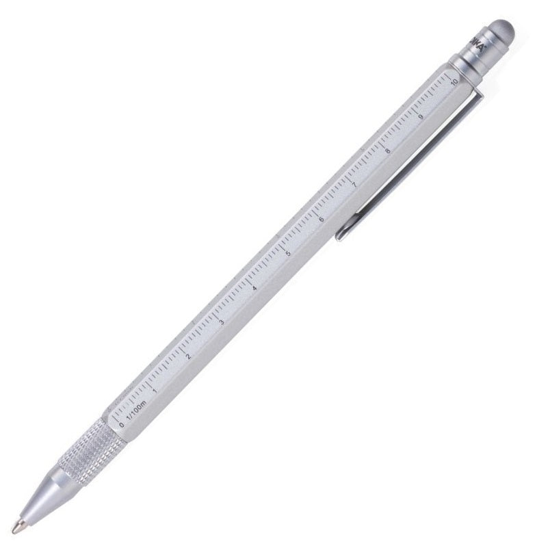 TROIKA Multitasking Ballpoint Pen CONSTRUCTION SLIM - Silver