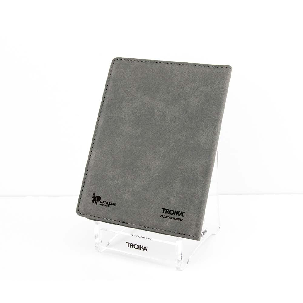 TROIKA Passport Cover & Card Case RFID PASSPORT SAFE - Grey