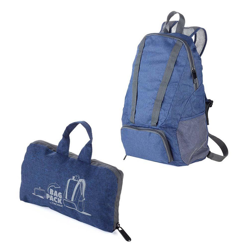 TROIKA Backpack Foldable BAGPACK 12 Litre - Dark Blue/Grey