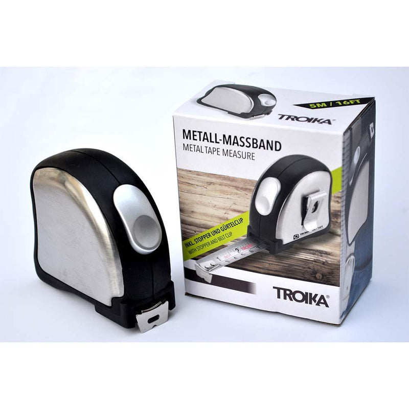 TROIKA Tape Measure ACCURATE Silver and Black