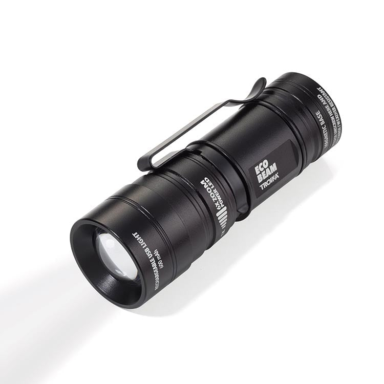 TROIKA Rechargeable Mini Torch Eco Beam - Black