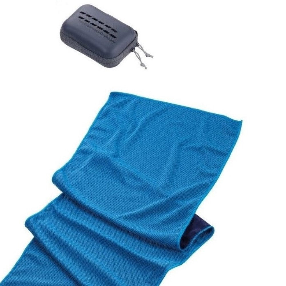 TROIKA Fitness Towel with Natural Cooling Effect Microfibre Dark Blue