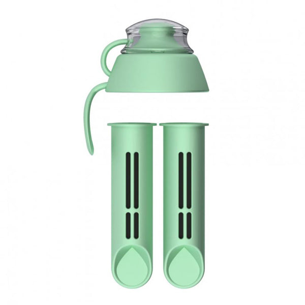 PearlCo Water Bottle Filter Cartridge x 2 + Free Lid - Mint
