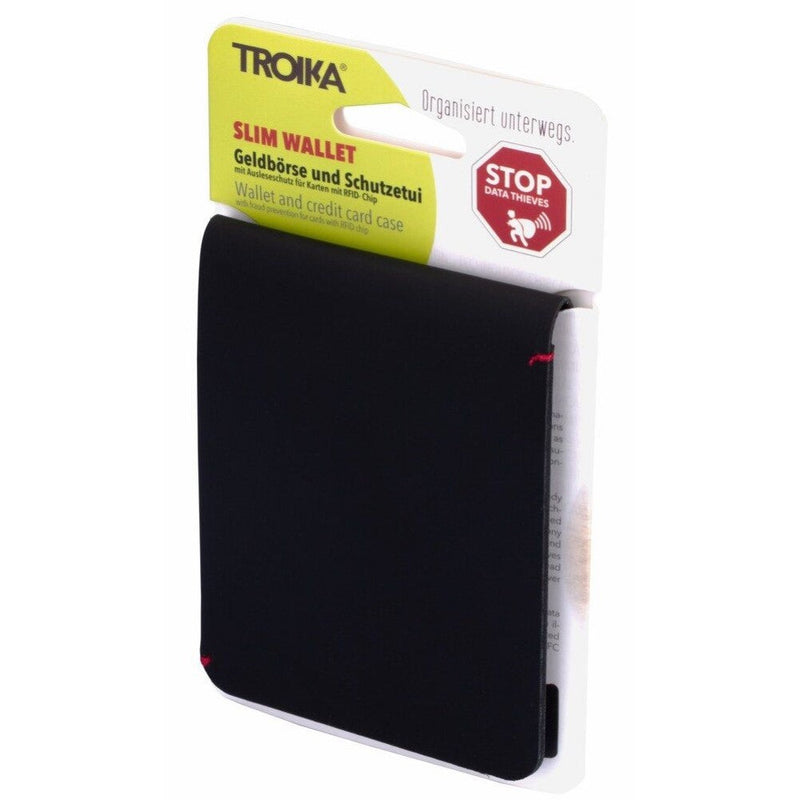 TROIKA Slim Wallet & Credit Card Case with RFID Fraud Protection in Black