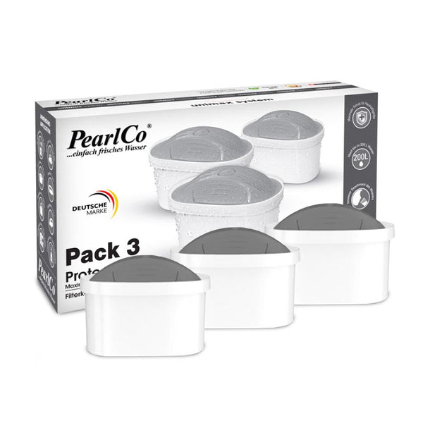 PearlCo Filter Cartridges Unimax Protect+ Brita® Compatible - Pack of 3